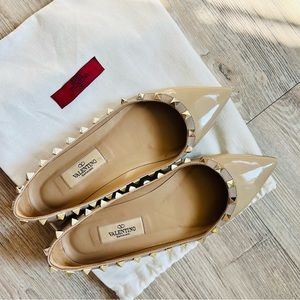 Women’s flat nude pink real leather size US 7-7.5